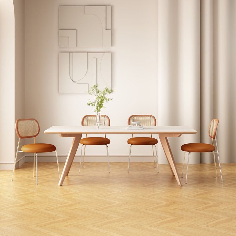 Modern Style Dining Table Stone 4 Legs Table for Dining Room
