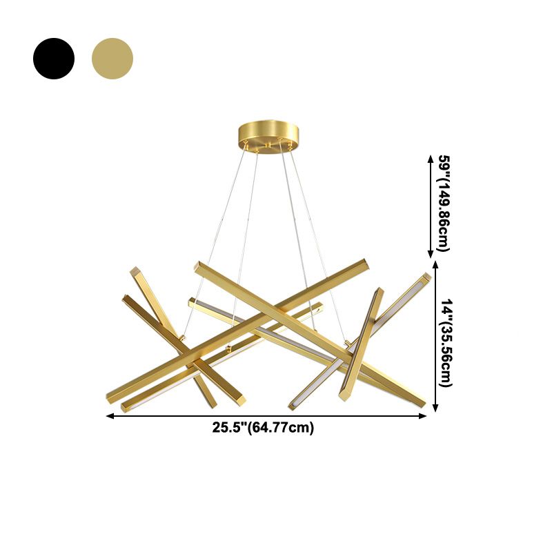 Lineaire kroonluchter verlichtingsarmaturen Moderne hanglampen met 8 lichte ophanging met witte acrylschaduw