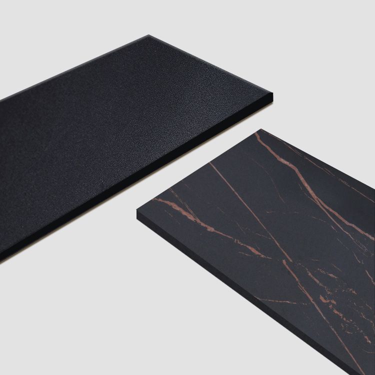 Industrial Sintered Stone Black Table Rectangle Standard Dining Table for Kitchen
