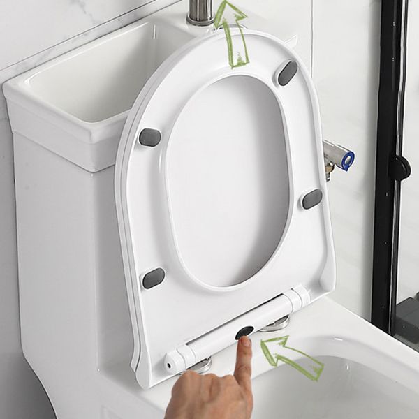 Contemporary Siphon Jet Flush Toilet Floor Mount One-Piece Toilet Urine Toilet