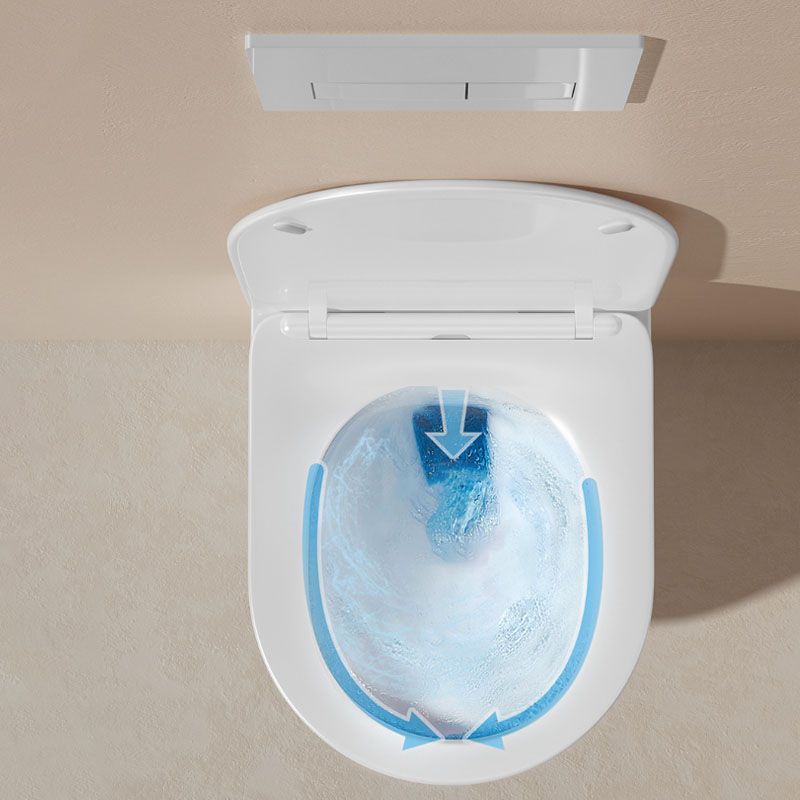 Modern Toilet Bowl Wall Mount Porcelain All-In-One Flush Toilet