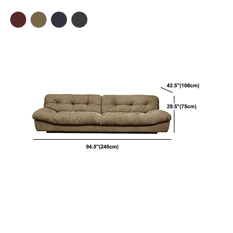 Contemporary Armless Settee Tufted Split-Back Living Room Sofa