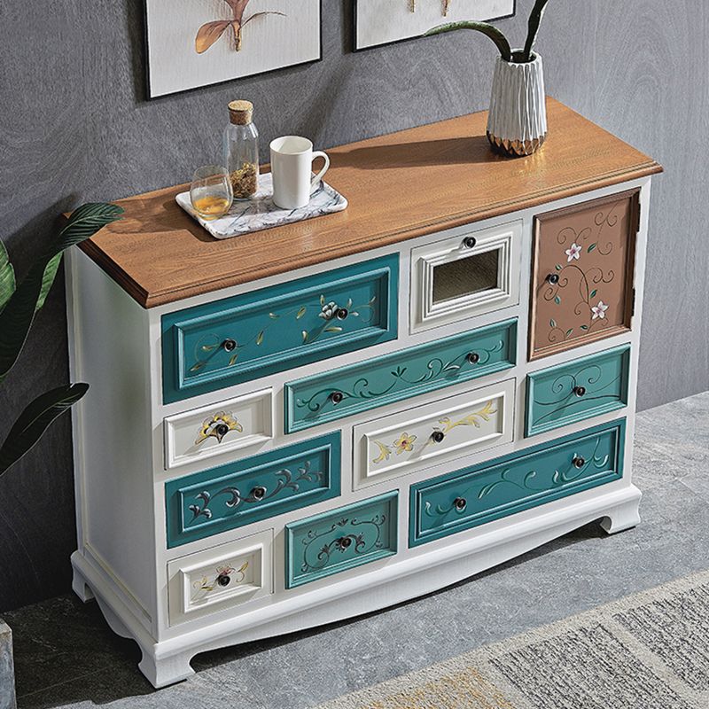 Nautical Bedroom Wooden Storage Chest Horizontal Chest with 10 Drawers