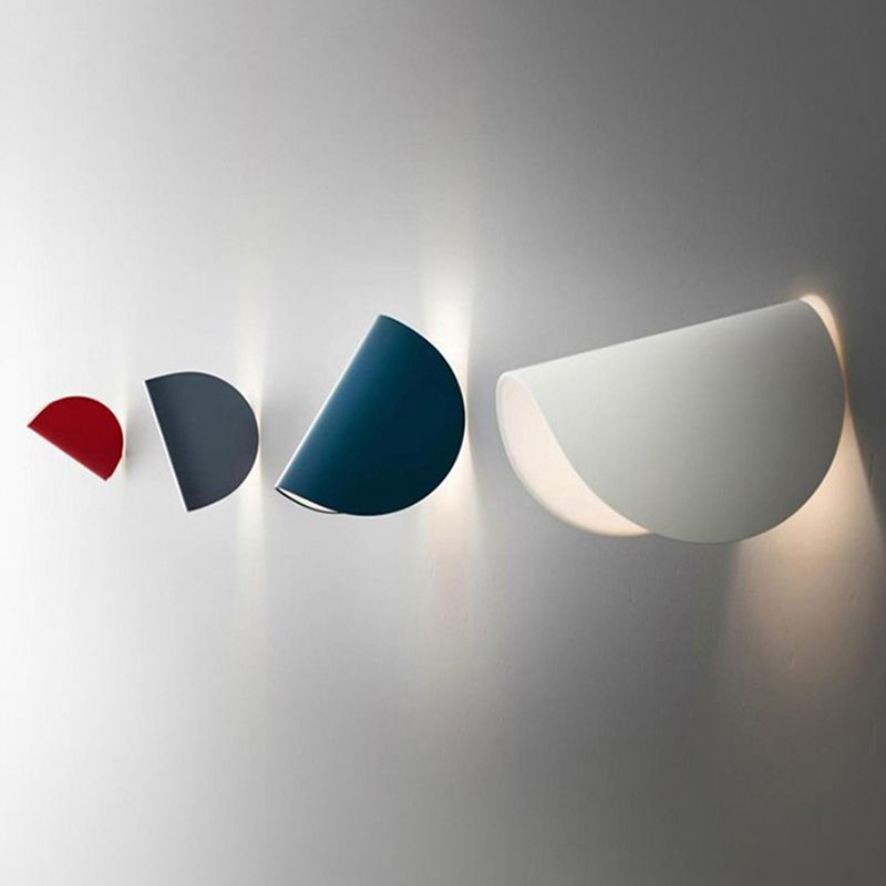 Nordic Style Wall Light Colorful Arc Shape Wall Lamp with Iron Shade for Bedroom