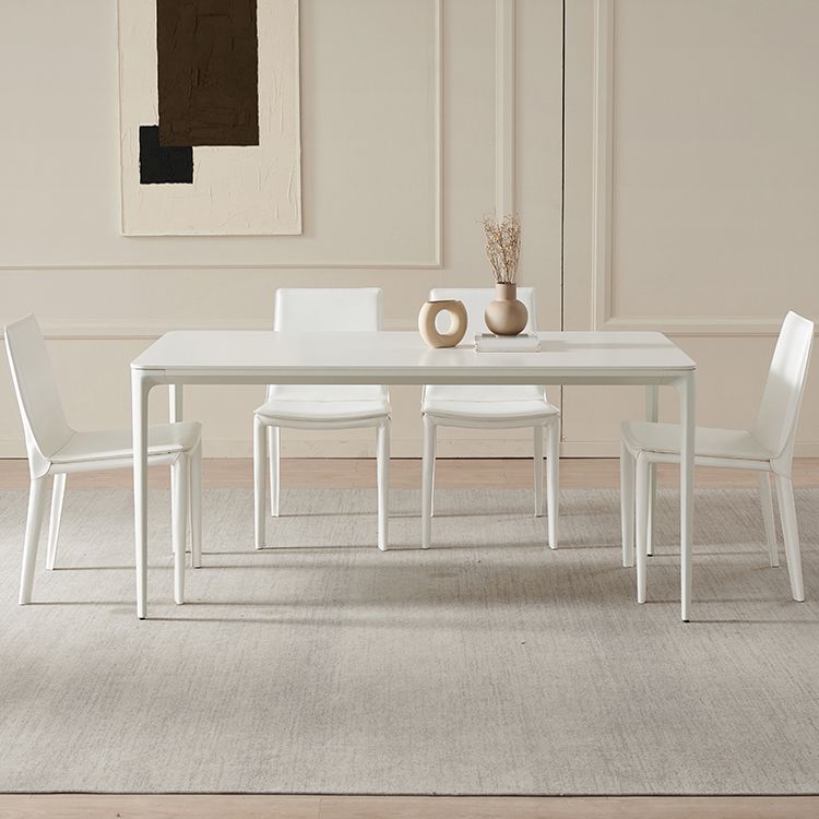 Glam 1/2/5 Pieces Furniture Sintered Stone Dining Set in White