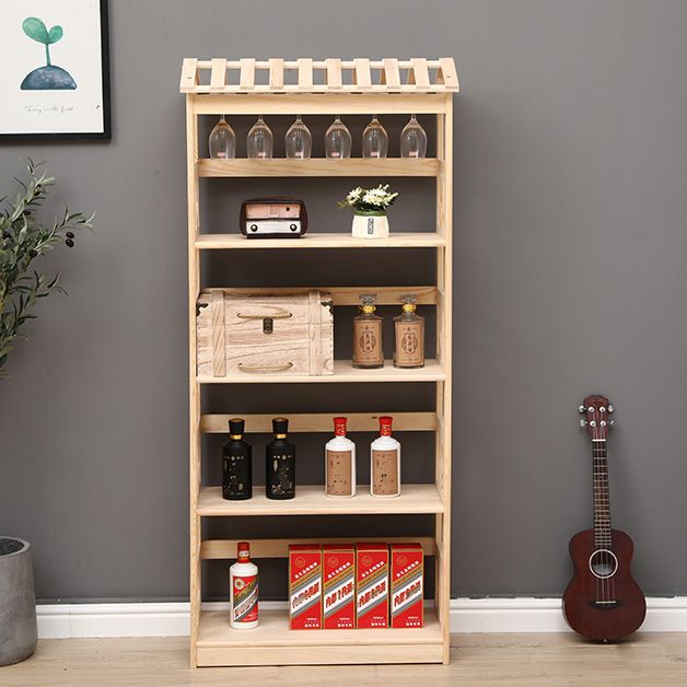 Modern Floor Wine Bottle Rack Pine Wood Wine Bottle Rack for Home