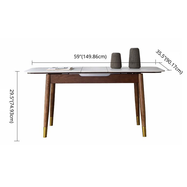 Minimalist Rectangular Dining Table Set Extendable Dining Table Set with Trestle Base