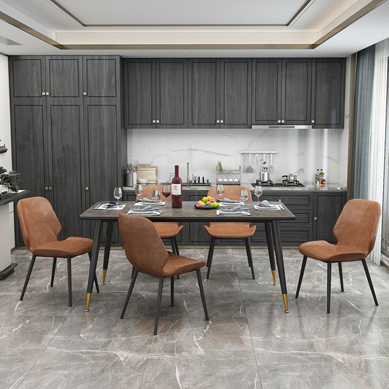 Metal Industrial Rectangle Table Sintered Stone Table for Kitchen and Dining Room