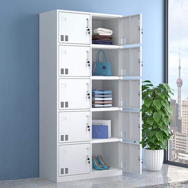 Modern Style Wardrobe White Colour Metal Wardrobe Closet With Doors