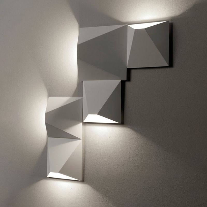 Luces de pared de pared geométricas de aluminio estilo moderno de 1 luces de pared