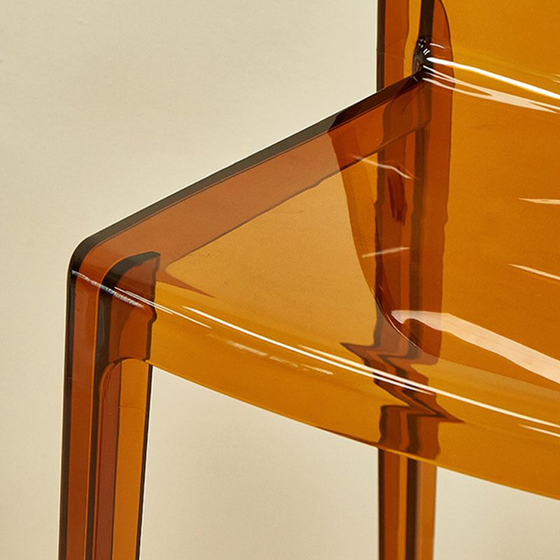 Nordic Style Acrylic Backrest Counter High Stool with 4 Legs