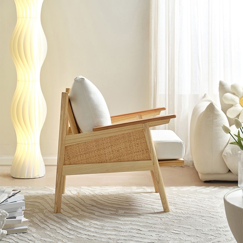 29.92" Wide Velvet Arm Chair Solid Wood Arms Included Chair for Bedroom