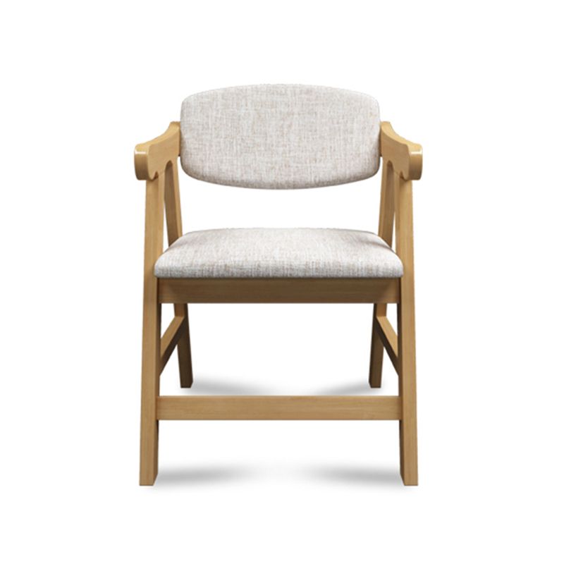 Fauteuil de salle à manger à dossier ouvert, fauteuil de salle à manger simple rembourré avec pieds en bois