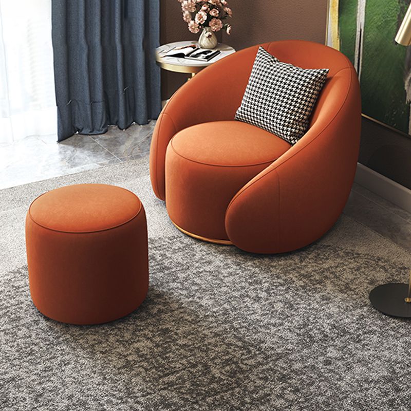 Contemporary Faux Leather Chair Solid Color Sloped Arms Chair