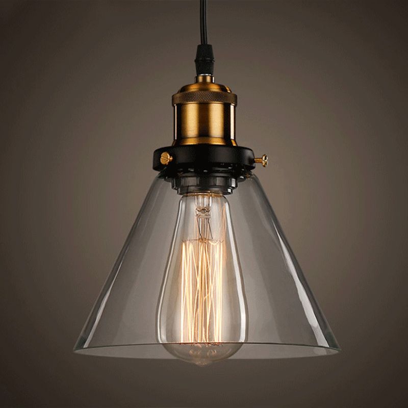 Luci a sospensione sospesa Vintage Style Industrial Style1 Pendanti leggeri con tonalità di vetro per camera da letto