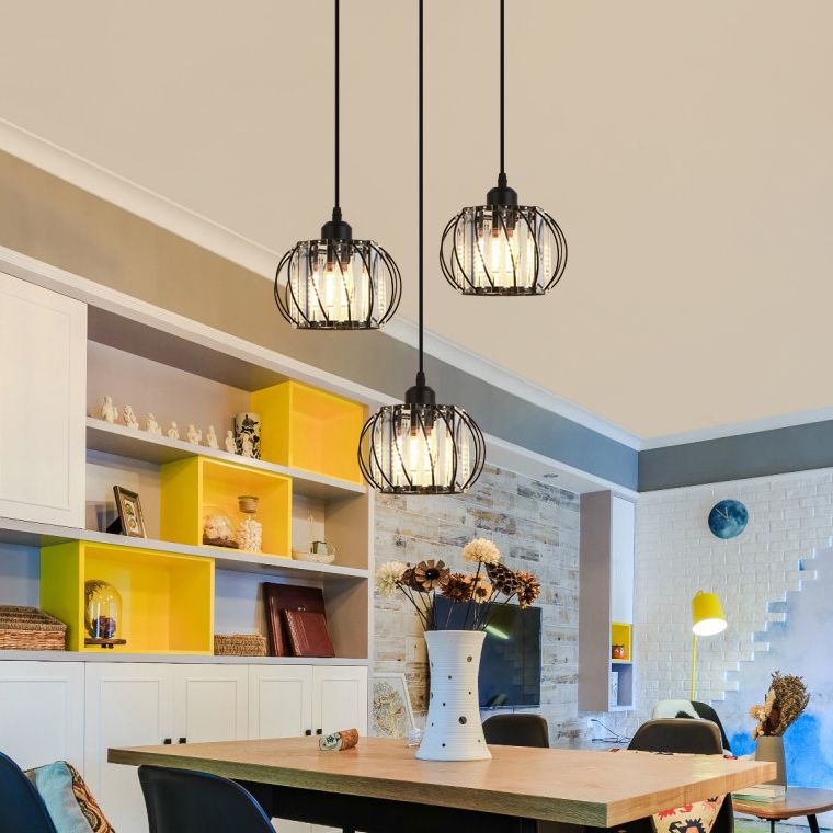 Luminaire pendentif en cristal globe Lumière suspendue minimaliste pour salle à manger