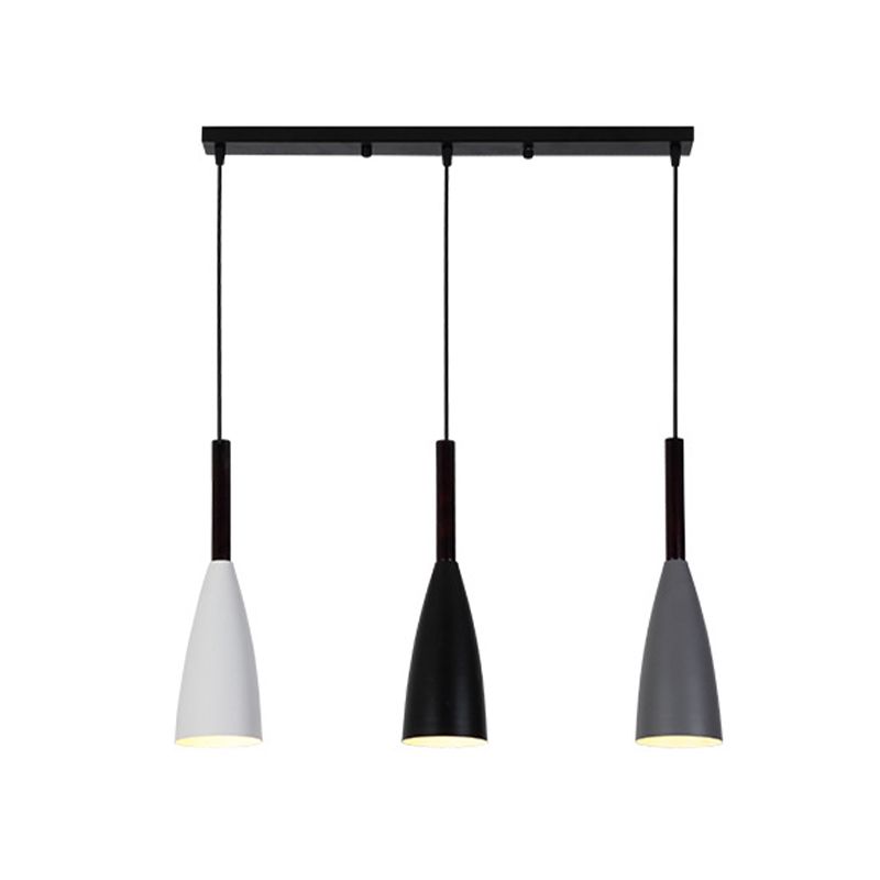 Lámpara colgante colgante moderna de Macaron Bell Luces colgantes de metal para restaurante para restaurante