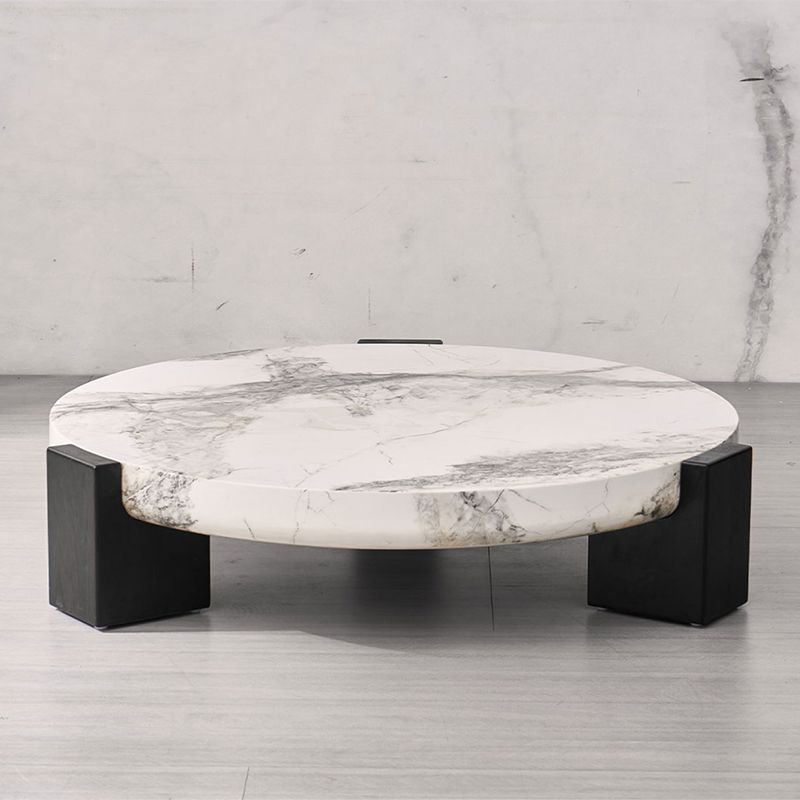 Marble Coffee Cocktail Table Contemporary 3 Legs Coffee or End Table