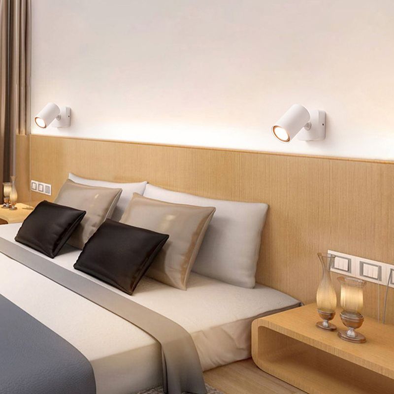 Modern Simple Aluminum Wall Light Rotatable Cylinder Shape Wall Lamp for Living Room