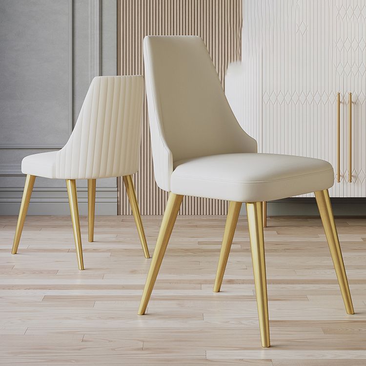 Nordic Style Metal Side Chair Gold Base Side Dining Chair for Living Room