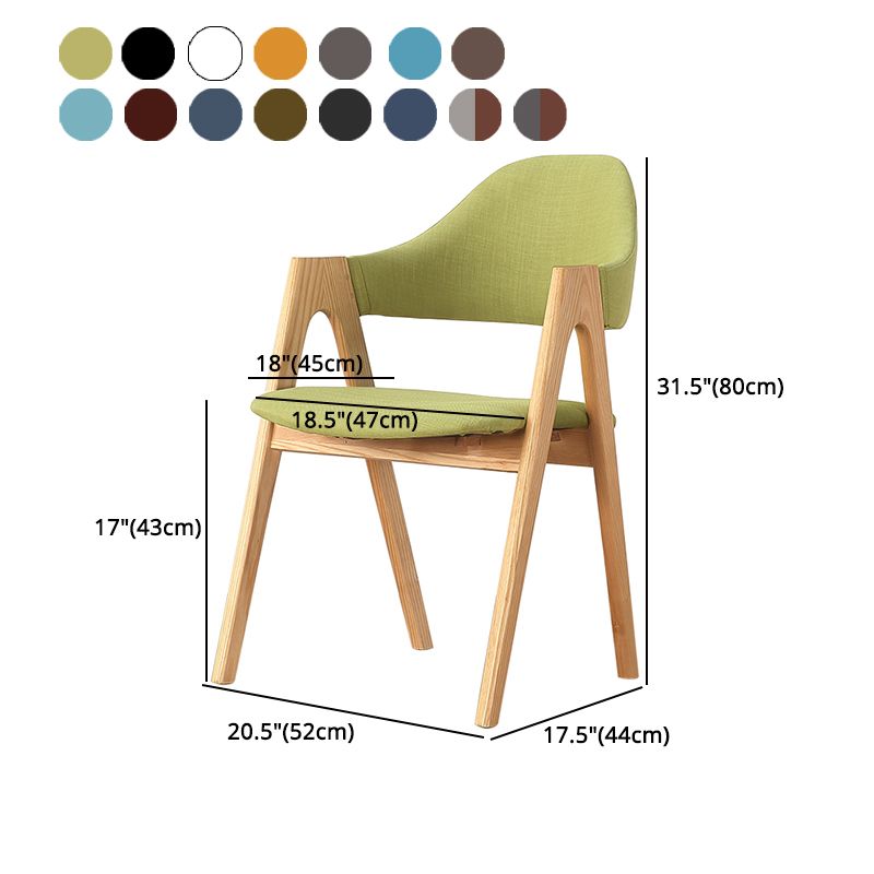 Sillas de comedor modernas Sillón tapizado con patas de madera (juego de 2)