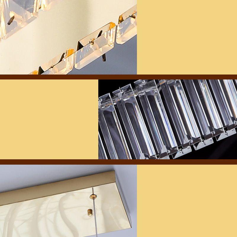 Simplicidad ondulada lámpara colgante restaurante de cristal prismático led isla light en latón en latón