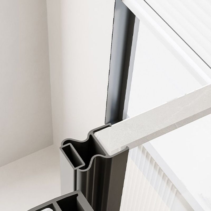 Black Full Frame One-line Pivot Door, Tempered Glass Shower Door