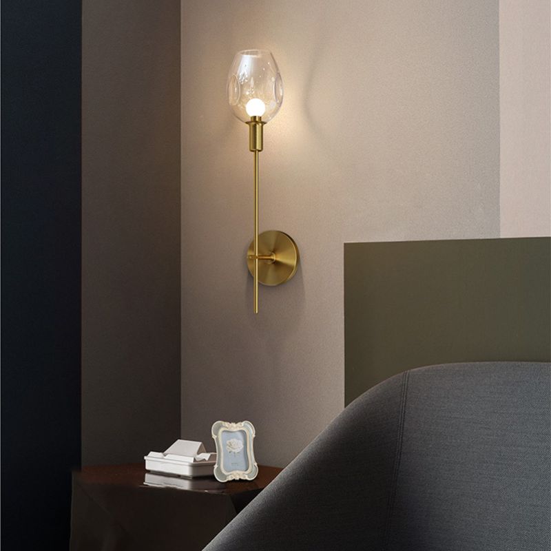 1 Light Unique Shape Wall Mount Light Fixture Modern Wall Mounted Lighting in Gold Fixture