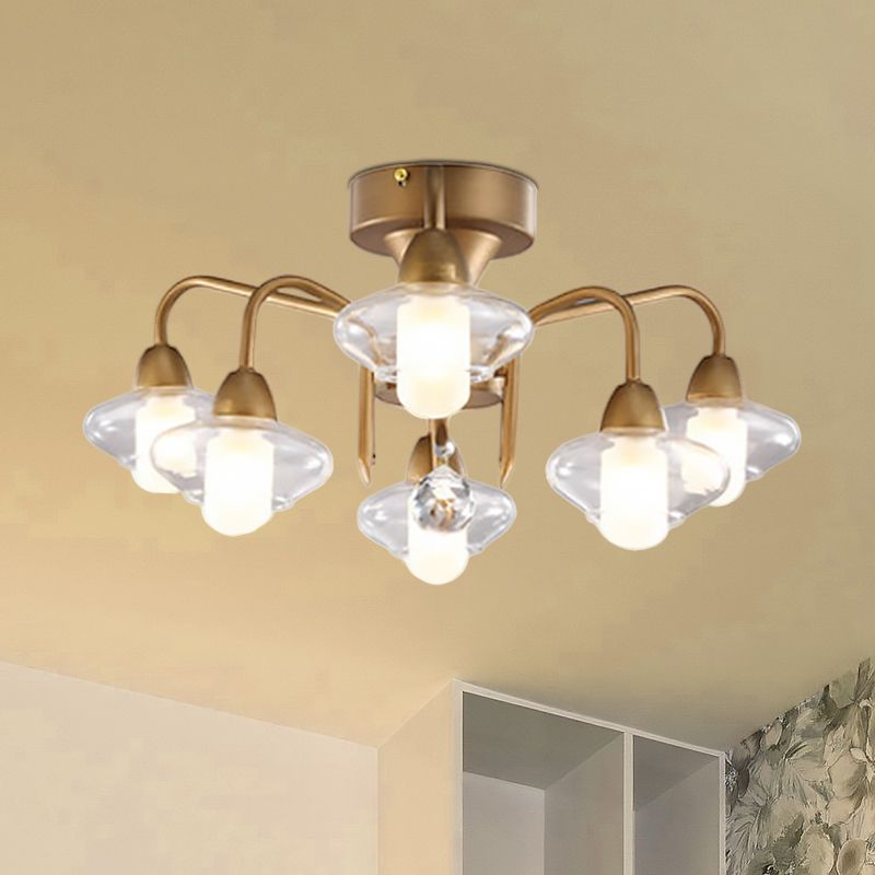 MODERNA COMPLETO DOPPIO GLOGO SEMI SEMI FLUSH LIGHT METALE A 6 LUCCHIO SUGGERIMENTO SUPPLIETTO