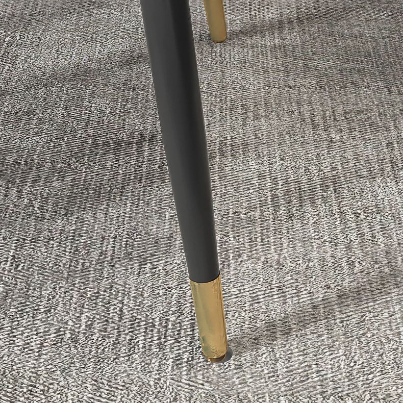 Stone Top Table Contemporary Dining Table with 4 Legs in Black