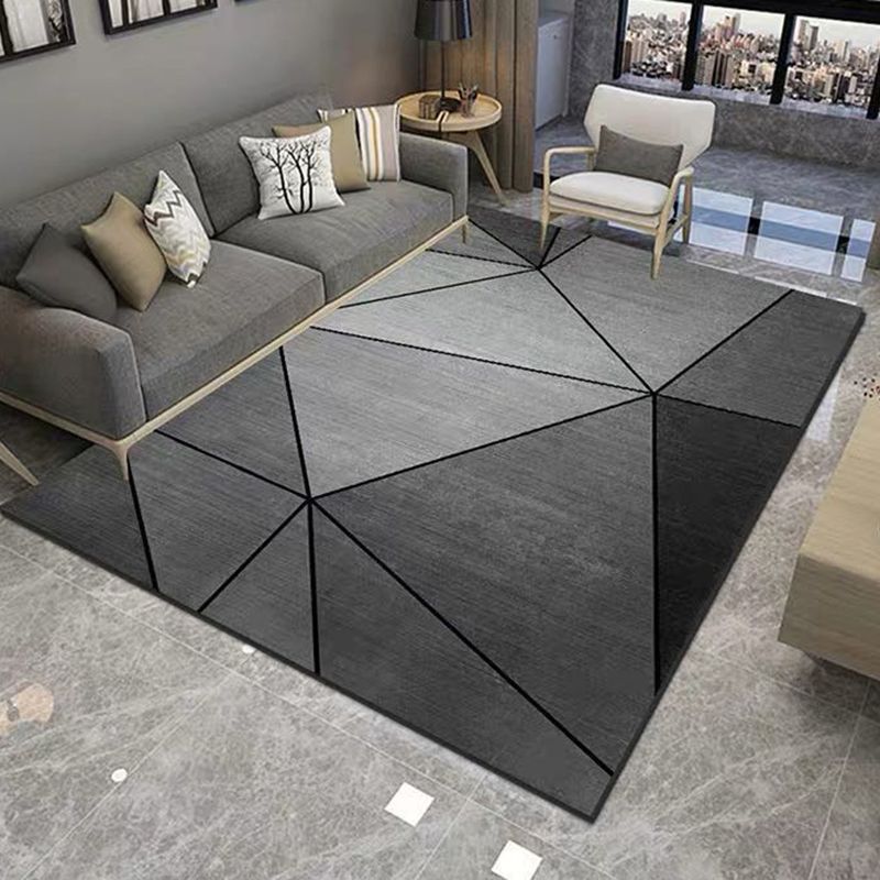 Modern Graphic Print Indoor Carpet Polyester Area Rug Non-Slip Backing Carpet for Living Room