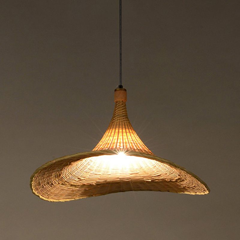 Rattan Hanging Light Modern Style Pendent Lighting Fixture for Living Room