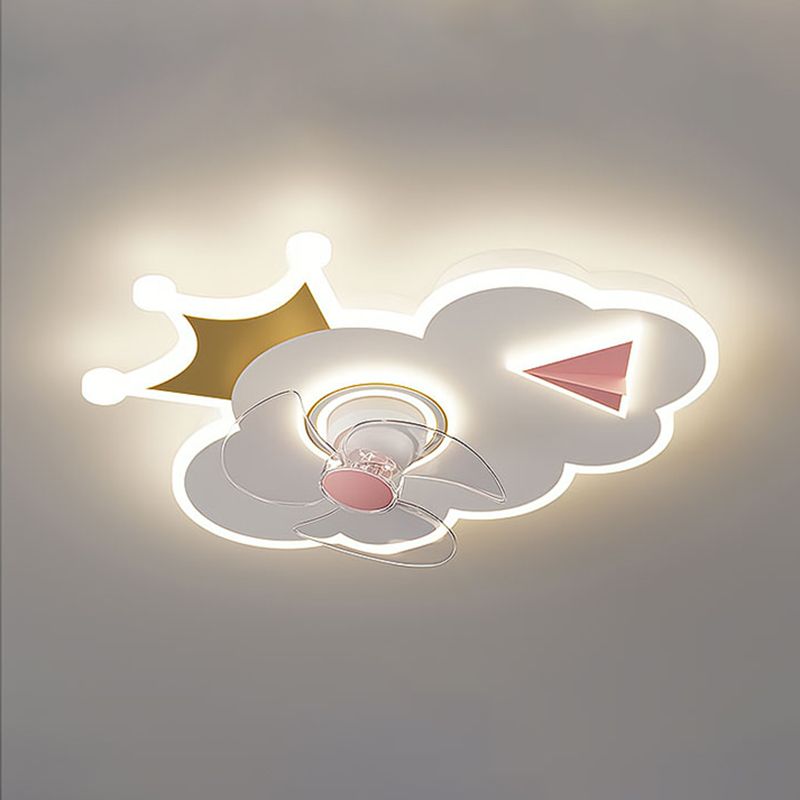 Multi Light Ceiling Fan Light Modern Style Metal Ceiling Fan Lighting for Living Room