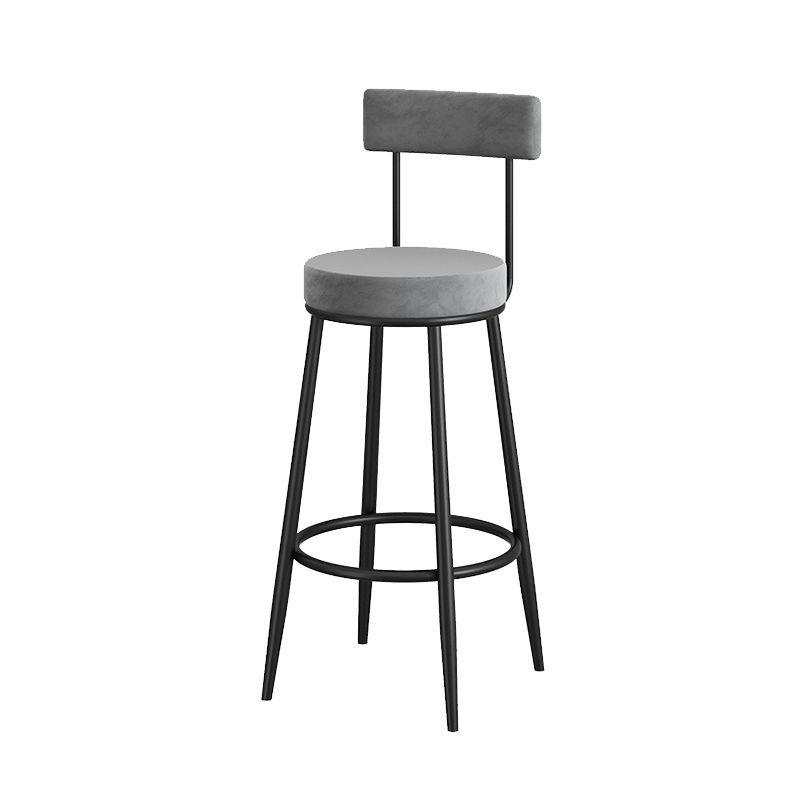 Metal Low Back Dining Stools Contemporary Armless Bar Stools with Cushion