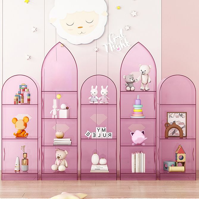 Acrylic Closed Back Bookcase Standard Glam Bookshelf with Shelves