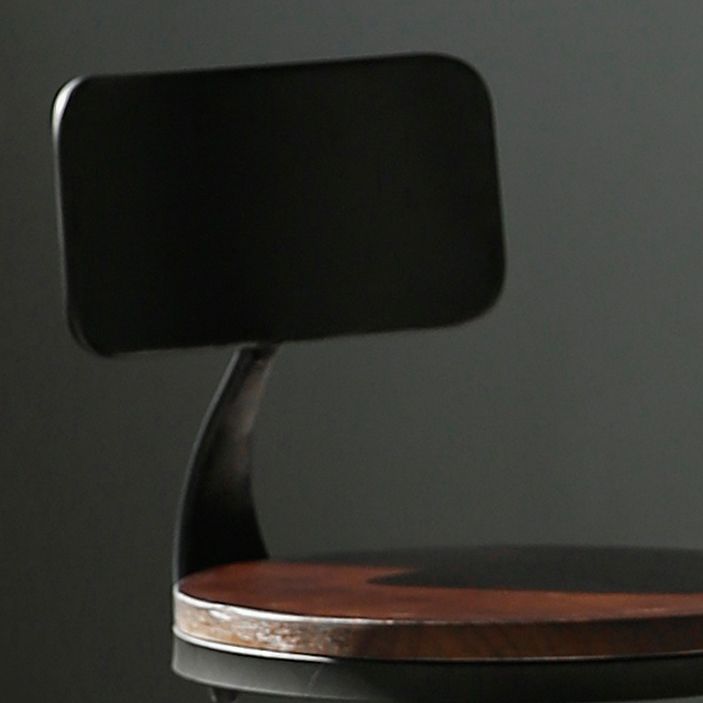 Industrial Adjustable Height Bar Stool Iron Round Armless Bar Stool