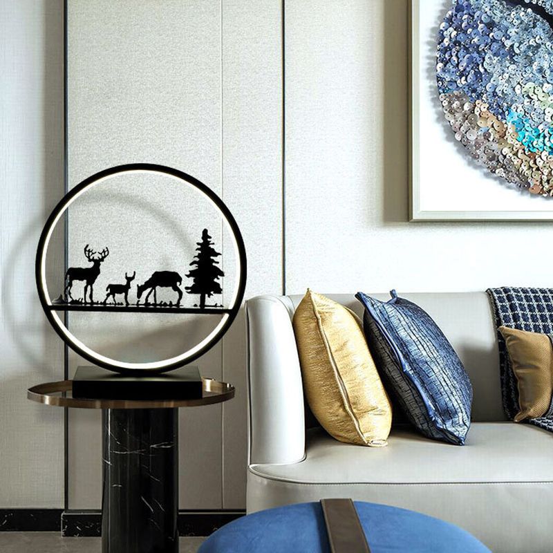 Modern LED Table Lamp 1-Light Strip Shape Desk Light with Silica Gel Shade for Bedroom
