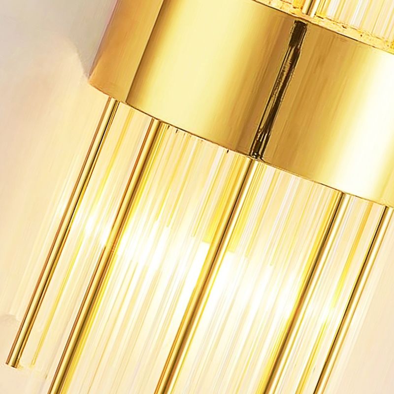 Crystal Geometric Shape Wall Sconce Modern Style 2 Lights Wall Light Fixture in Gold