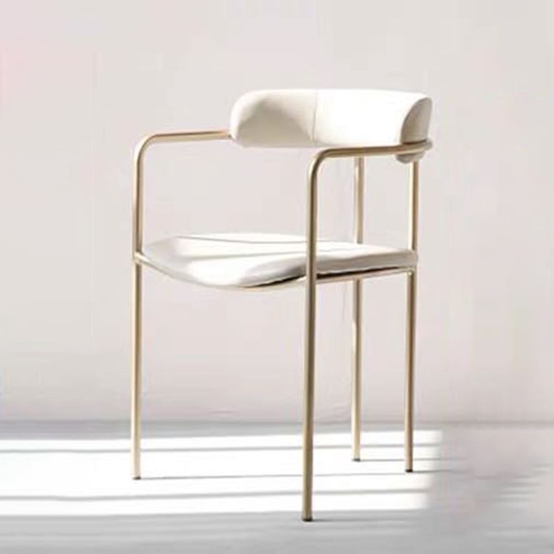 Glam Metal Arm Chair Open Back Dining Side Chair with Upholstered 20"x20.4"x31"