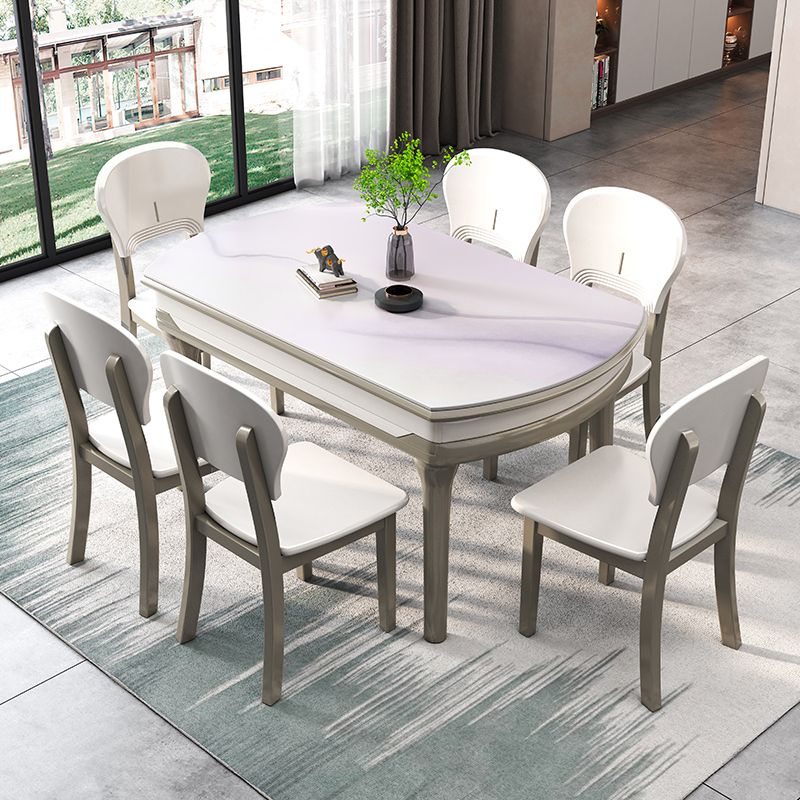 Modern Scalable Stone Dining Table Rubber Base for Dining Room