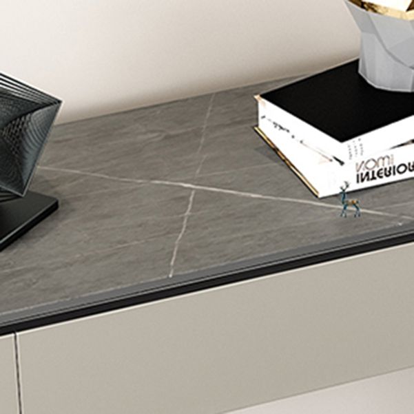 2 Drawers Console Table Modern Stone Accent Table for Hall , 33.46" Tall