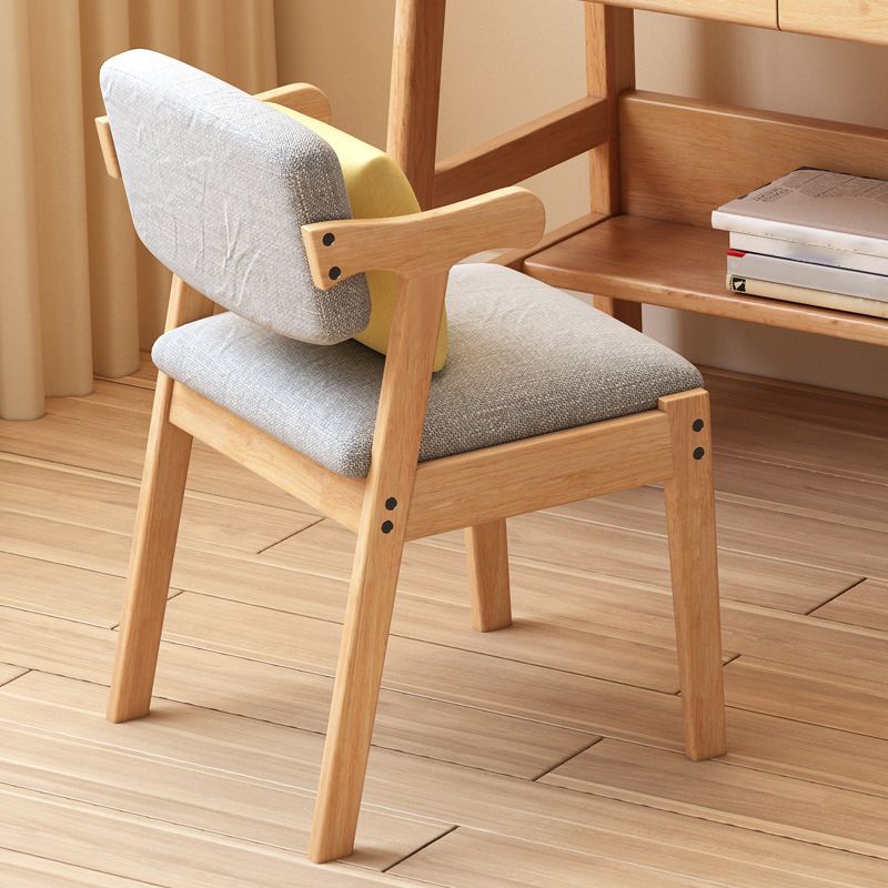 Glam Style Rubberwood Chairs Open Back Arm Dining Room Kitchen Chair Set