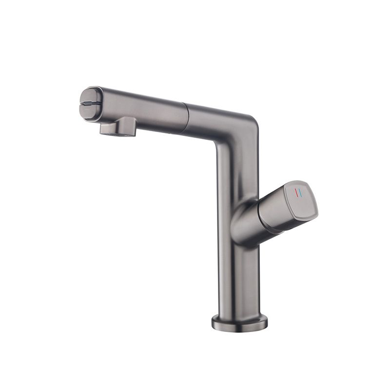 Modern Single Handle Sink Faucet Brass Square Bathroom Faucet