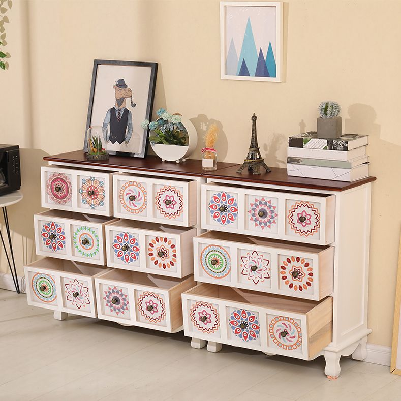 Coastal Storage Chest Dresser Solid Wood Storage Chest with 3/6/8/10 Drawers