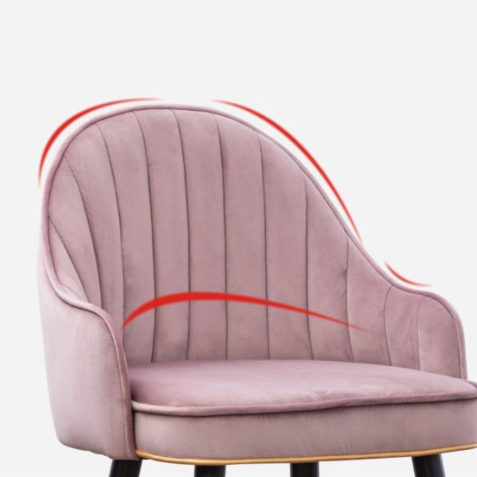 Flannel Seat Barstool Nordic Style Iron 4 Legs Bar Stool for Dining Room