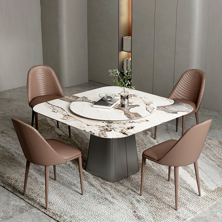 Contemporary Sintered Stone Table Square Table Set 1/3/5 Pieces Dining Set