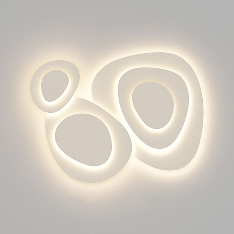 Nordic White Flush Mount Multi-Layer LED Ceiling Light Fixture for Living Room