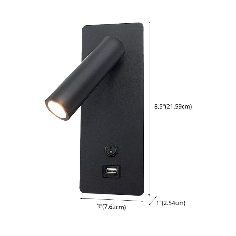 Moderna semplicità lettura da parete luce metallica da parete per un letto