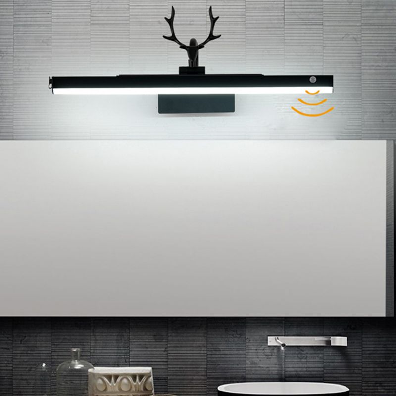 Illuminazione vanity lineare in stile moderno metallo 1 luci di applizia di vanità luce