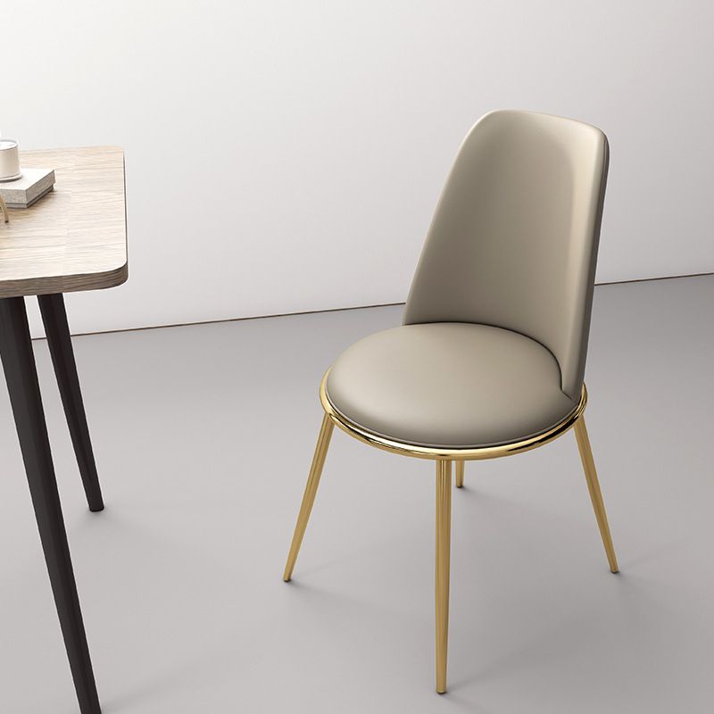 Juego de sillas de metal de estilo moderno, sillas laterales con respaldo sólido para comedor y cocina (juego de 2)